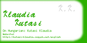 klaudia kutasi business card